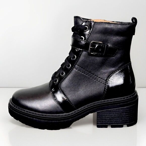 NEW Women's Moto Punk Grunge Black Zip Boots 6.5 M - Picture 5 of 12